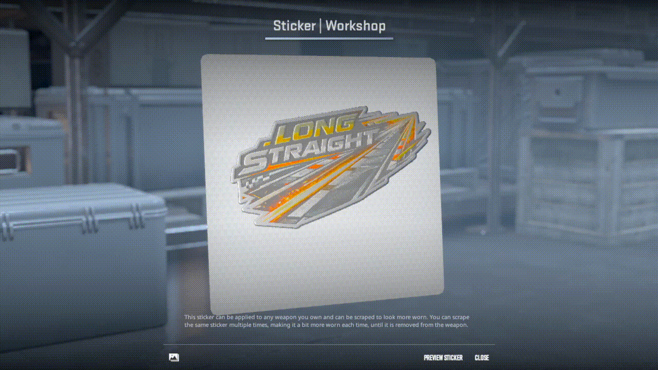 Sticker Steam Out Steam Workshop::Sticker | Long Straight ( Foil )